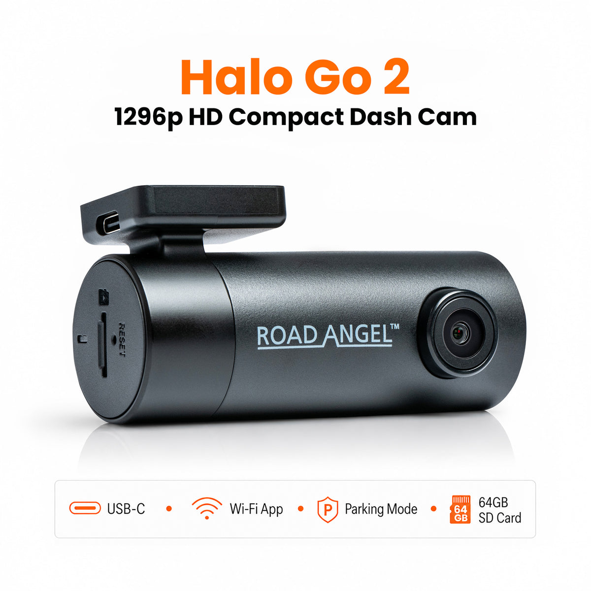 Allianz Exclusive – Road Angel Halo Go 2 1296p HD Dash Cam with 64GB SD Card & Night Vision