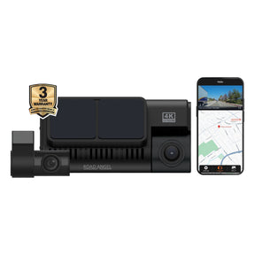 Clear - Road Angel Halo Ultima 4K Dual Dash Cam With 128GB SD Card And Hardwiring Kit