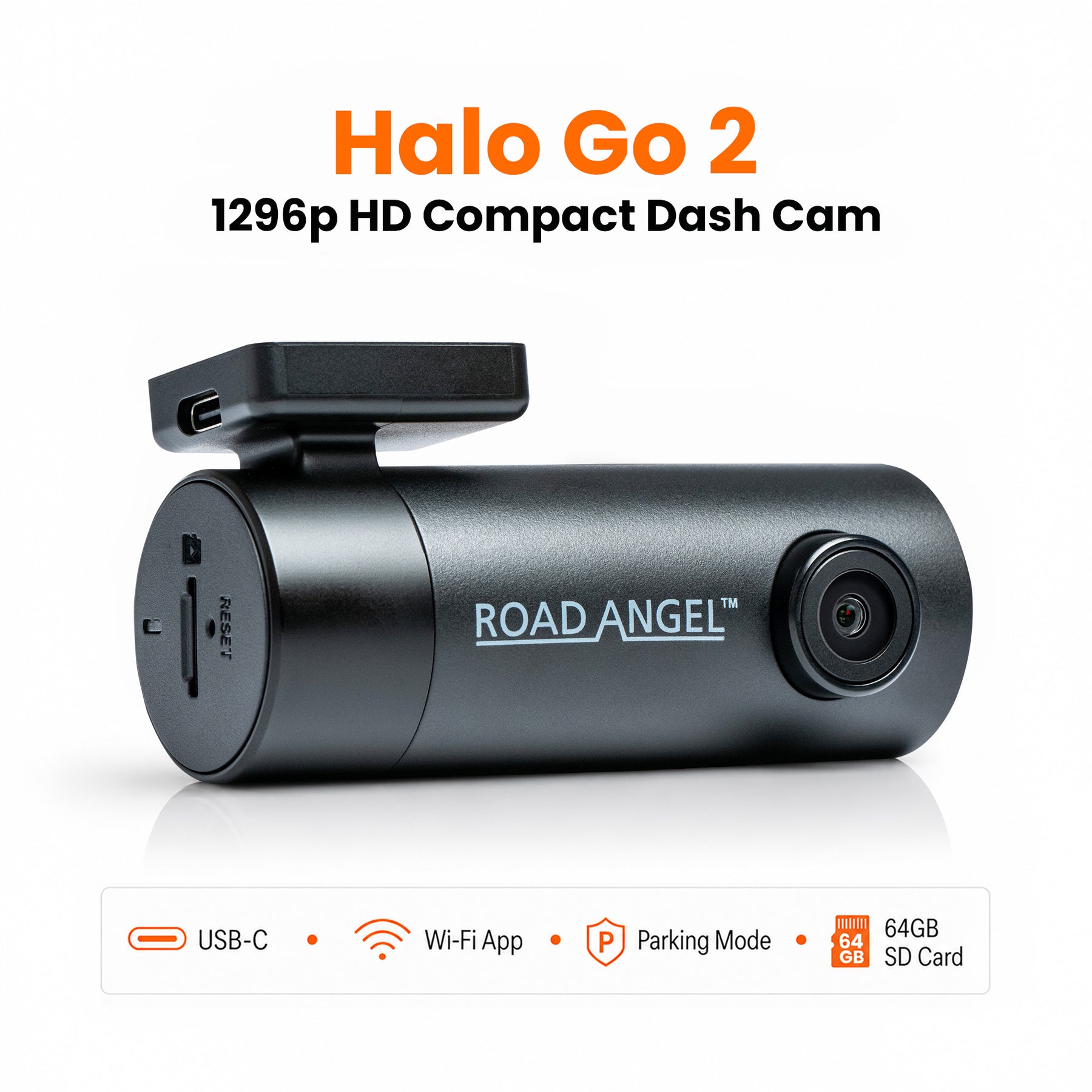 Allianz Exclusive – Road Angel Halo Go 2 1296p HD Dash Cam with 64GB SD Card & Night Vision