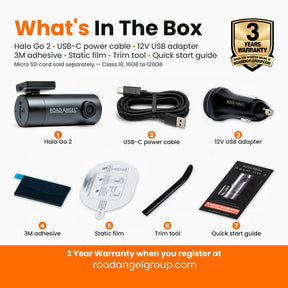 Allianz Exclusive – Road Angel Halo Go 2 1296p HD Dash Cam with 64GB SD Card & Night Vision