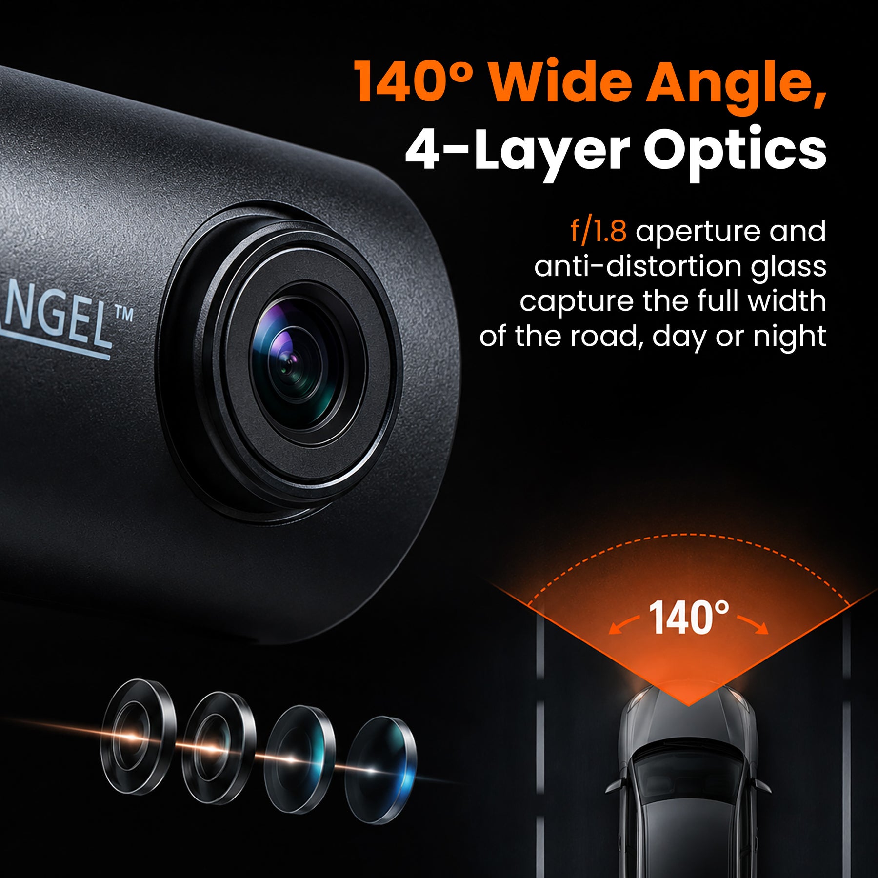 Allianz Exclusive – Road Angel Halo Go 2 1296p HD Dash Cam with 64GB SD Card & Night Vision