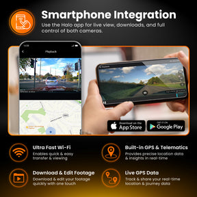 Allianz Halo Spark – Dual Dash Cam with Night Vision & 128GB SD Card