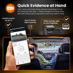 Allianz Halo Spark – Dual Dash Cam with Night Vision & 128GB SD Card