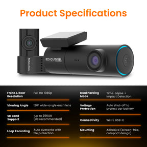 Allianz Halo Spark – Dual Dash Cam with Night Vision & 128GB SD Card